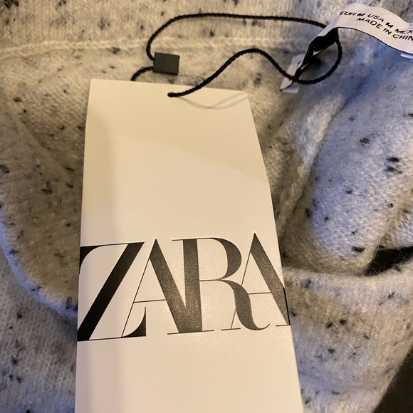 Zara Black Speckled Light Gray Sweater Knit pants Women’s, stretch - Picture 10 of 10